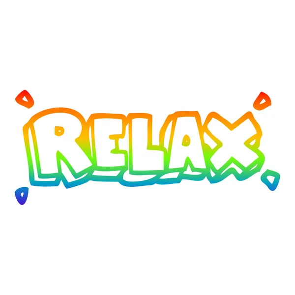 Rainbow gradient ligne dessin dessin animé relax symbole — Image vectorielle