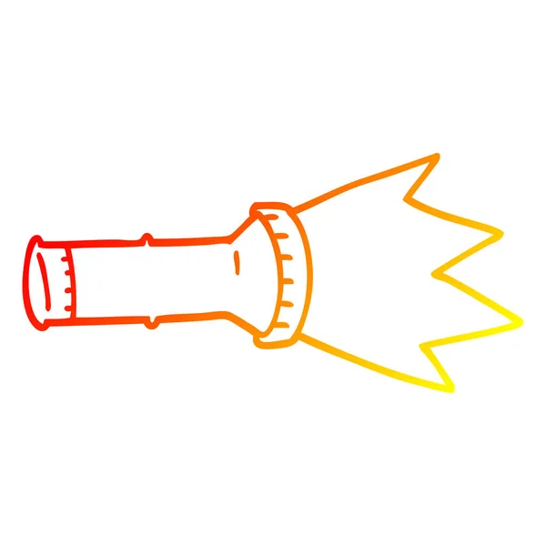 Warm gradient line drawing cartoon torch — Stock Vector