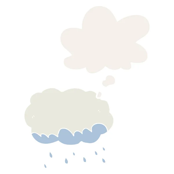 レトロなスタイルで漫画の雨雲と思考バブル — ストックベクタ