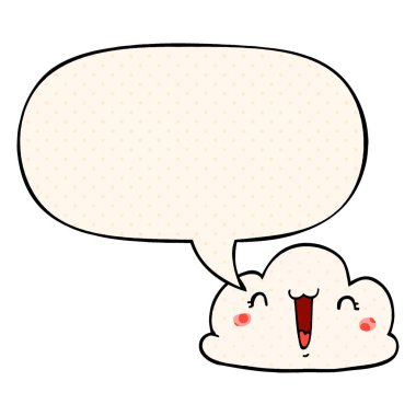 çizgi roman tarzında sevimli karikatür bulut ve konuşma balonu