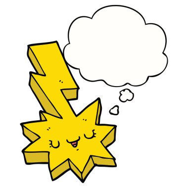 karikatür yıldırım ve düşünce balonu