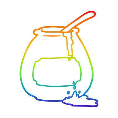 gökkuşağı degrade çizgi çizim bal pot