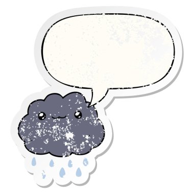 karikatür bulut ve konuşma balonu sıkıntılı etiket