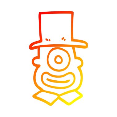 üst şapka karikatür cyclops çizim sıcak degrade çizgi çizerek