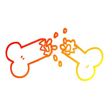 sıcak degrade çizgi çizim karikatür kemik tutturulmuş