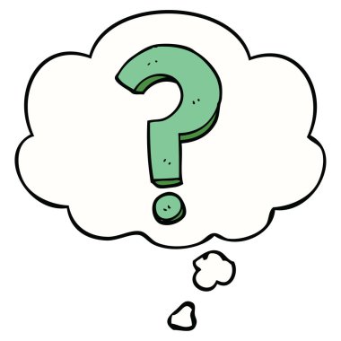 çizgi film soru işareti ve düşünce balonu