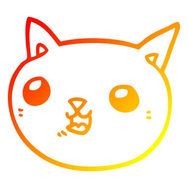 sıcak degrade çizgi çizim karikatür kedi