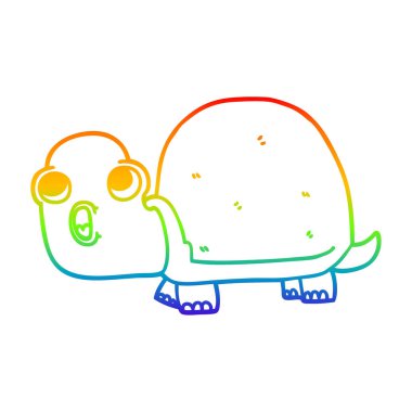 gökkuşağı gradyan çizgi çizim karikatür şok kaplumbağa