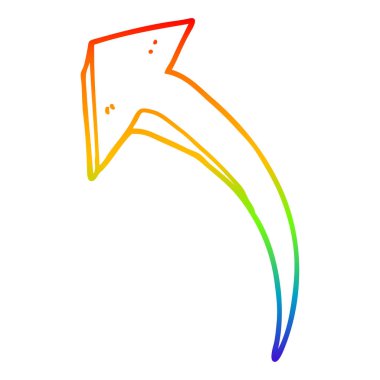 gökkuşağı degrade çizgi çizim karikatür ok