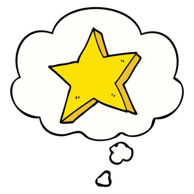 çizgi film yıldızı ve düşünce balonu