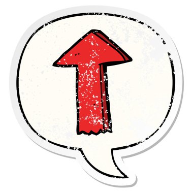 karikatür ok ve konuşma balonu sıkıntılı etiket