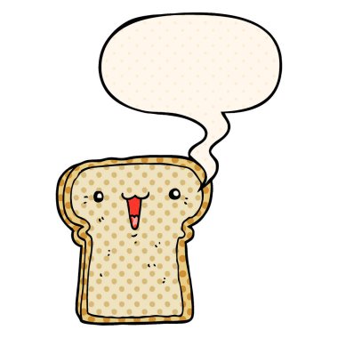 Çizgi roman tarzında sevimli karikatür çizim ve konuşma balonu