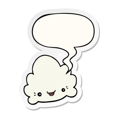 karikatür bulut ve konuşma balonu etiket