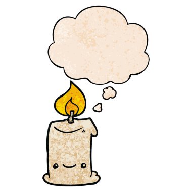 karikatür mum ve grunge doku desen stil düşünce balonu