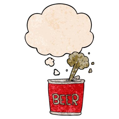 karikatür bira olabilir ve grunge doku desen st düşünce balonu
