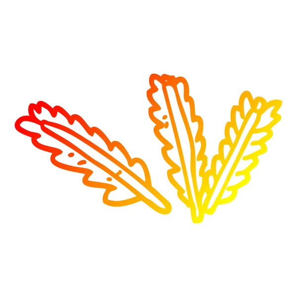 Chaud gradient ligne dessin oreilles de dessin animé de maïs — Image vectorielle