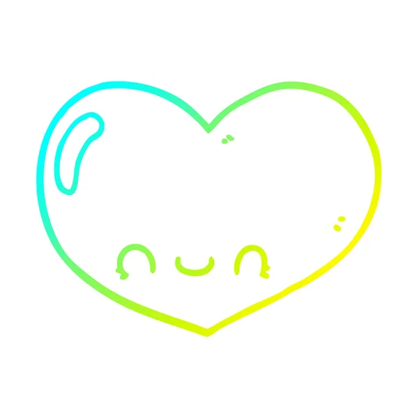 Frío gradiente línea dibujo dibujos animados amor corazón carácter — Vector de stock