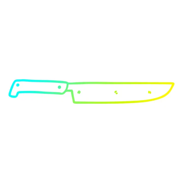 Холодная градиентная линия рисования мультяшный кухонный нож — стоковый вектор