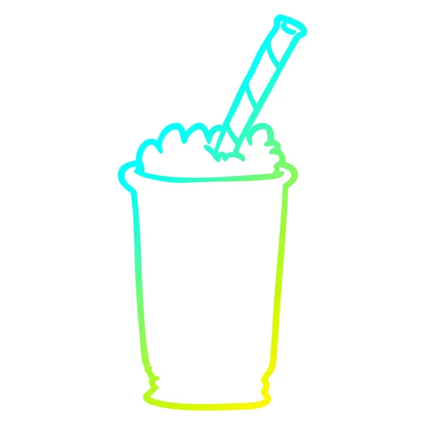 Linea di gradiente freddo disegno milkshake — Vettoriale Stock