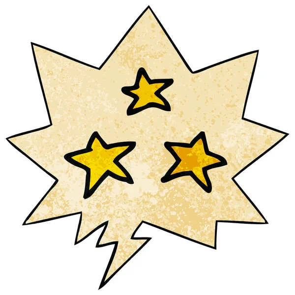 retro doku tarzında karikatür yıldız ve konuşma balonu