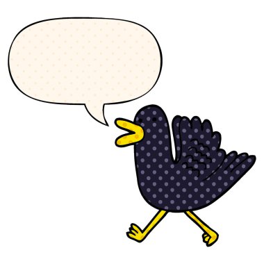 çizgi roman tarzında çizgi film ördek koşu ve konuşma balonu