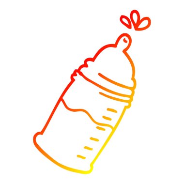 sıcak degrade çizgi çizim karikatür bebek şişesi