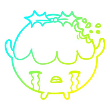 soğuk degrade çizgi çizim noel puding ağlama