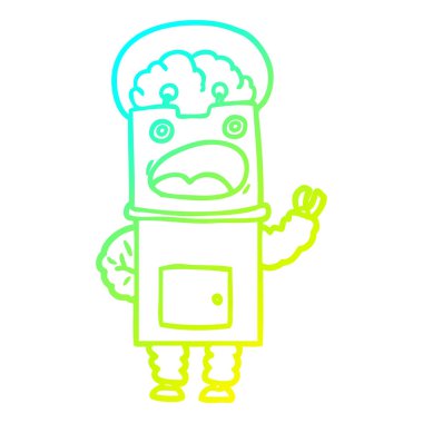 soğuk degrade çizgi çizim karikatür robot