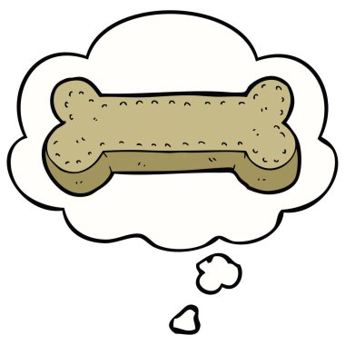 karikatür köpek bisküvi ve düşünce balonu