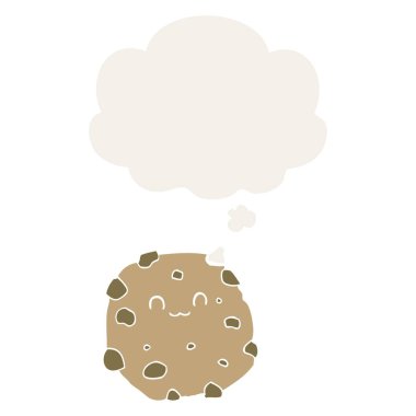 karikatür bisküvi ve retro tarzında düşünce balonu
