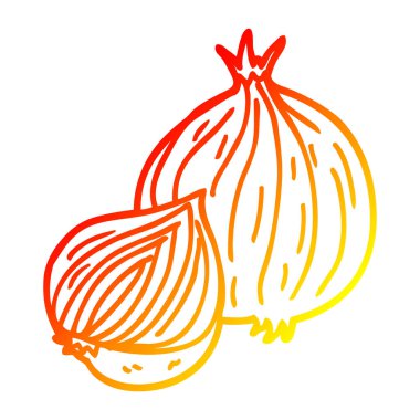 sıcak degrade çizgi çizim karikatür soğan