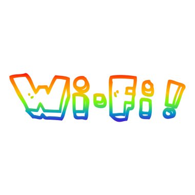 gökkuşağı gradyan çizgi çizim karikatür wi fi