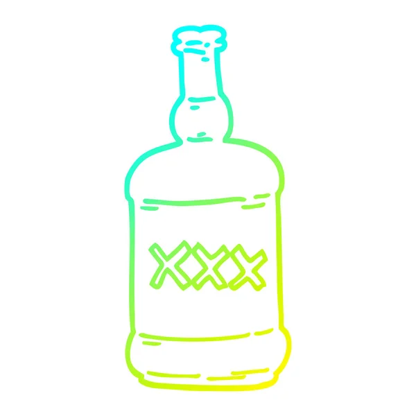 Cold gradient line drawing cartoon spirits bottle — Stock Vector