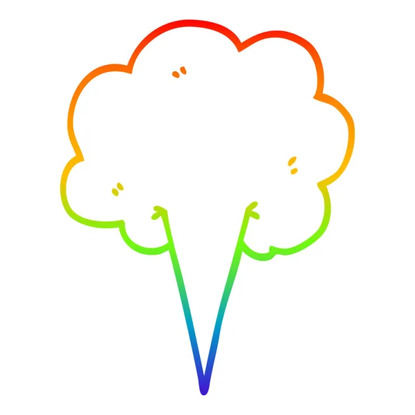 Arco iris gradiente línea dibujo dibujos animados ráfaga de aire — Vector de stock