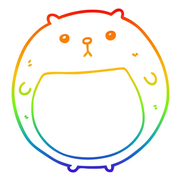 Regenbogen Gradientenlinie Zeichnung Cartoon-Bär — Stockvektor