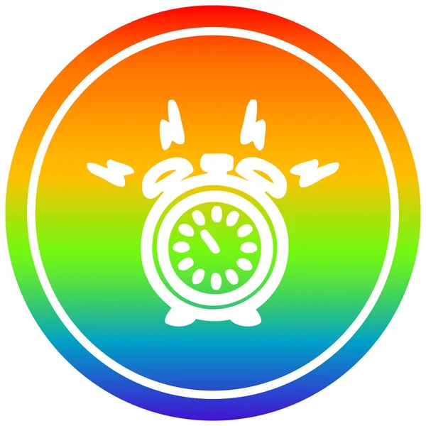 彩虹光谱中的闹钟圆形 — 图库矢量图片