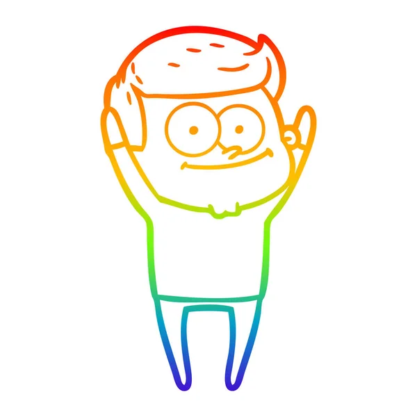 Ουράνιο τόξο γραμμή διαβάθμισης σχέδιο καρτούν ευτυχισμένος άνθρωπος — Διανυσματικό Αρχείο