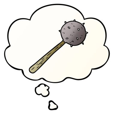 çizgi film topuz ve pürüzsüz degrade tarzında düşünce balonu