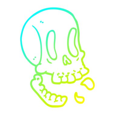 soğuk degrade çizgi çizim komik karikatür kafatası