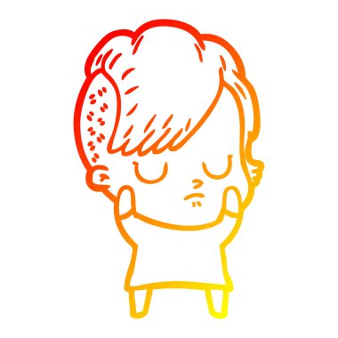 sıcak degrade çizgi çizim karikatür kadın