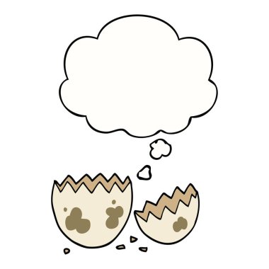 karikatür yumurta ve düşünce balonu kırık