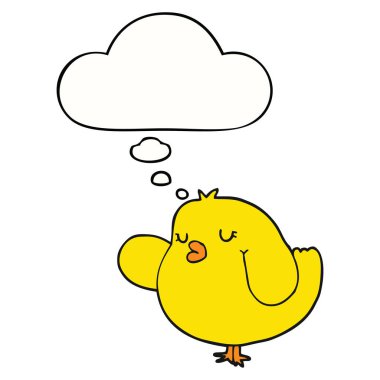 karikatür kuş ve düşünce balonu