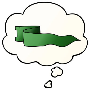 çizgi film sallanan afiş ve pürüzsüz degrade stil düşünce balonu