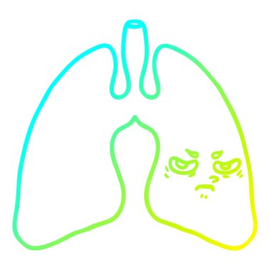 soğuk degrade çizgi çizim karikatür akciğerler