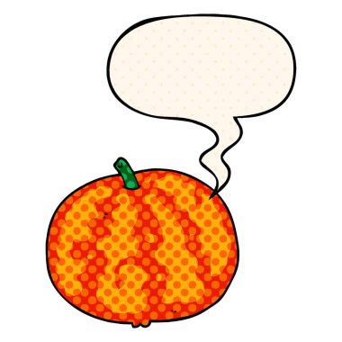 çizgi roman tarzında çizgi film kavun ve konuşma balonu