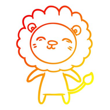 sıcak degrade çizgi çizim karikatür aslan