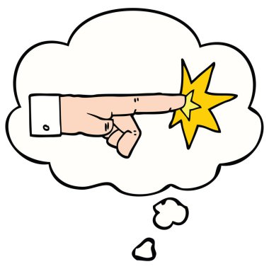 karikatür işaret el ve düşünce balonu