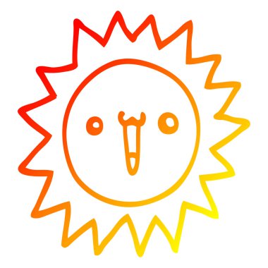 sıcak degrade çizgi çizim karikatür güneş