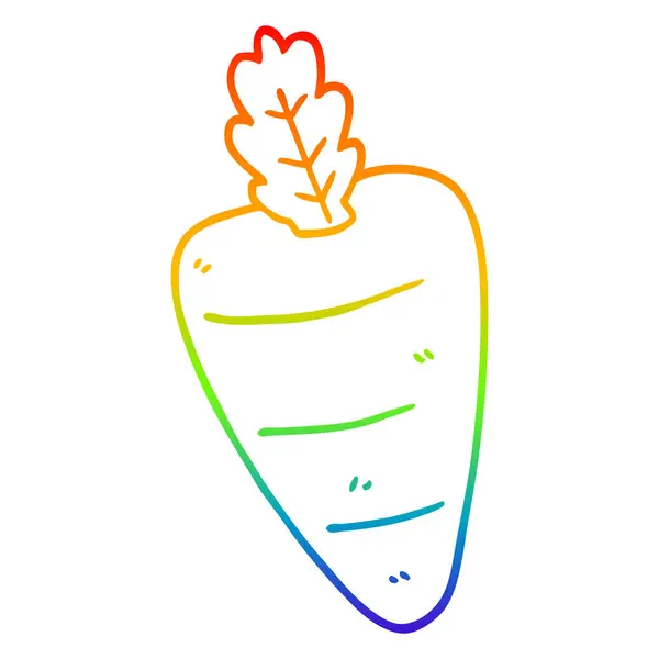 Arco-íris linha gradiente desenho cartoon cenoura — Vetor de Stock
