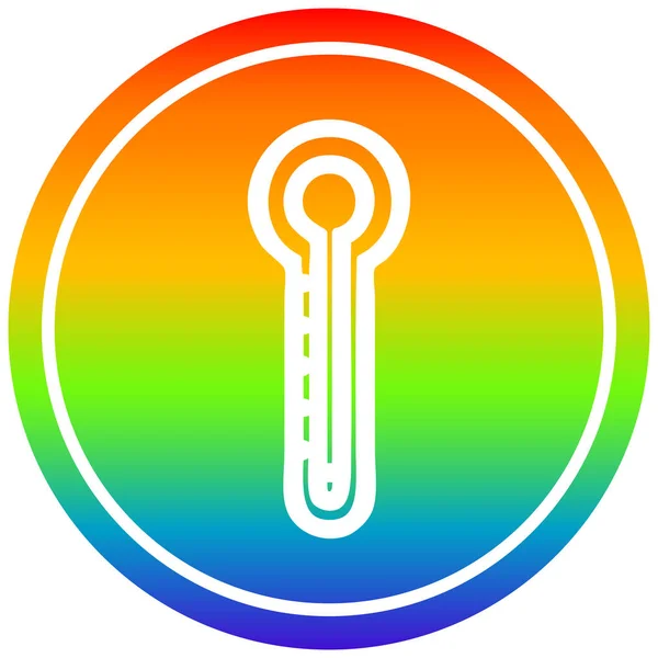 Термометр круглый в радужном спектре — стоковый вектор
